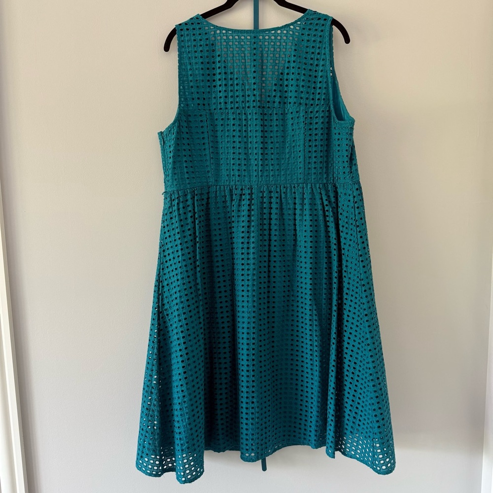 NWT Lane Bryant Teal Eyelet Dress - Picture 7 of 8